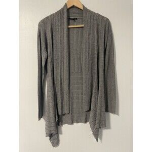 Eileen Fisher Gray Women's Cardigan Sweater Open-Front Draping PM‎ Lightweight